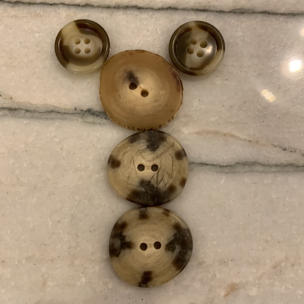 Vintage Coat Buttons Tortoise Shell Pattern 10 original pieces